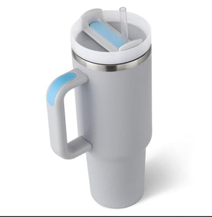 40oz Straw Coffee Mug With Handle Portable Car Stainless Steel Water